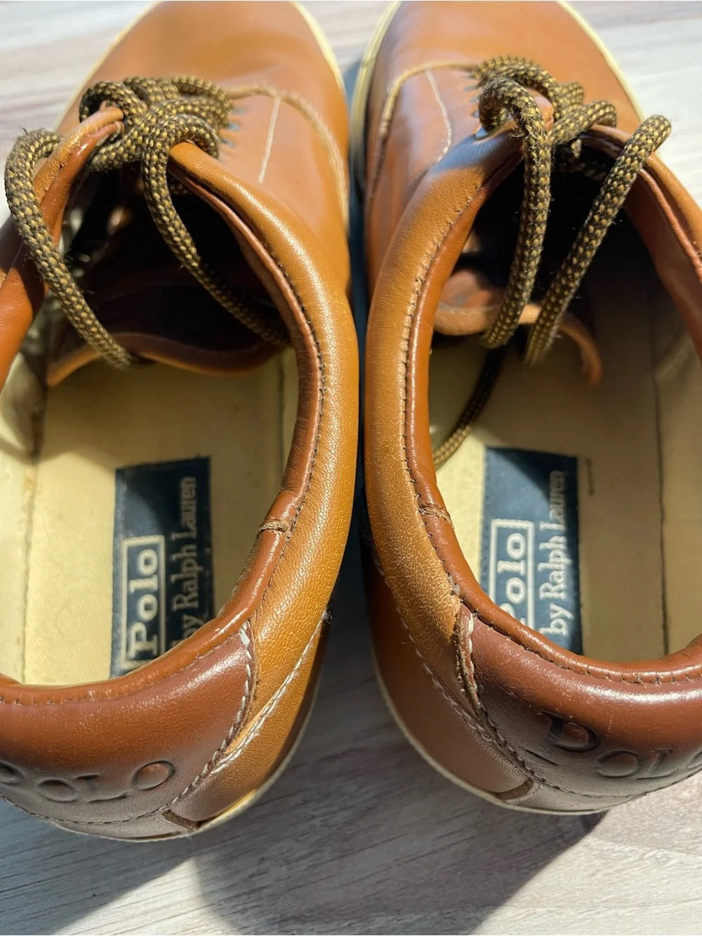 Polo by Ralph Lauren Tan Leather Boat Shoes